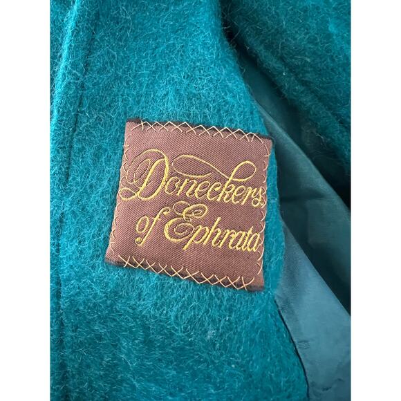 Vintage 80s Long Emerald Green Mohair Coat - Picture 8 of 10